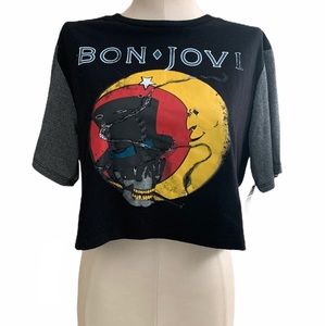 🆕BON JOVI CROPPED GRAPHIC 1987 TOUR TEE
